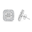 10K White Gold 1.00 Cttw Diamond Composite and Halo Stud Earrings (I-J Color, I1-I2 Clarity)-3