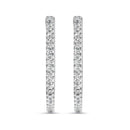 14K White Gold 1.0 Cttw Princess Diamond Inside Out Hoop Earrings (H-I Color, I1-I2 Clarity) - 23 MM-3