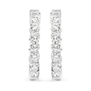 14K White Gold 5.00 Cttw Lab-Grown Diamond Inside Out Hoop Earrings-2