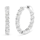 14K White Gold 5.00 Cttw Lab-Grown Diamond Inside Out Hoop Earrings-1