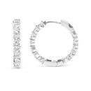 14K White Gold 5.00 Cttw Lab-Grown Diamond Inside Out Hoop Earrings-3
