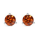 14K White Gold 1/2 Cttw Lab-Grown Round Brilliant-Cut Orange Diamond Classic 3-Prong Martini set Stud Earrings (Orange Color, VS1-VS2 Clarity)-4