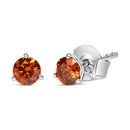 14K White Gold 1/2 Cttw Lab-Grown Round Brilliant-Cut Orange Diamond Classic 3-Prong Martini set Stud Earrings (Orange Color, VS1-VS2 Clarity)-5