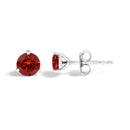 14K White Gold 3/4 Cttw Red Lab-Grown Diamond Classic 3-Prong Martini Set Solitaire Stud Earrings-3
