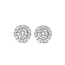 14K White Gold 3.0 Cttw Lab-Grown Diamond Hidden Halo Stud Earrings-1