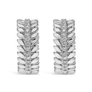 14K White Gold 1/4 Cttw Lab Grown Diamond Leafy Wreath Hoop Earrings (F-G Color, VS1-VS2 Clarity)-5