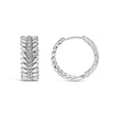 14K White Gold 1/4 Cttw Lab Grown Diamond Leafy Wreath Hoop Earrings (F-G Color, VS1-VS2 Clarity)-6