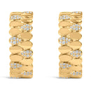 14K Yellow Gold Plated .925 Sterling Silver 3/8 Cttw Diamond Pave Pear Link J Hoop Earrings (H-I Color, I1-I2 Clarity)-5