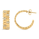 14K Yellow Gold Plated .925 Sterling Silver 3/8 Cttw Diamond Pave Pear Link J Hoop Earrings (H-I Color, I1-I2 Clarity)-6