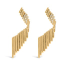 14K Yellow Gold Plated .925 Sterling Silver Sculpted Diamond Accent Drop Earrings (H-I Color, I1-I2 Clarity)-1