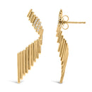 14K Yellow Gold Plated .925 Sterling Silver Sculpted Diamond Accent Drop Earrings (H-I Color, I1-I2 Clarity)-3
