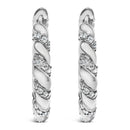 14K White Gold 1 1/5 Cttw Lab Grown Diamond Swirl Design 1" Inch Hoop Earrings (F-G Color, VS1-VS2 Clarity)-5
