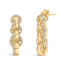 14K Yellow Gold Plated .925 Sterling Silver 1/2 Cttw Diamond Chain Link Drop Earrings (H-I Color, I1-I2 Clarity)-4