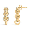 14K Yellow Gold Plated .925 Sterling Silver 1/2 Cttw Diamond Chain Link Drop Earrings (H-I Color, I1-I2 Clarity)-6