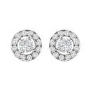 14K White Gold 3/4 Cttw Lab-Grown Diamond Floating Halo Stud Earring (F-G Color, VS1-VS2 Clarity)-5
