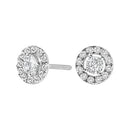 14K White Gold 3/4 Cttw Lab-Grown Diamond Floating Halo Stud Earring (F-G Color, VS1-VS2 Clarity)-4