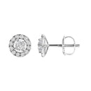 14K White Gold 3/4 Cttw Lab-Grown Diamond Floating Halo Stud Earring (F-G Color, VS1-VS2 Clarity)-6