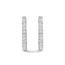 14K White Gold 2.00 Cttw Princess Diamond Inside Out Hoop Earrings-2