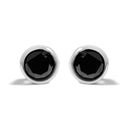 .925 Sterling Silver 4.00 Cttw Round Brilliant-Cut Black Diamond Bezel-Set Stud Earrings with Screw Backs (Fancy Color-Enhanced, I2-I3 Clarity)-11