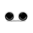 .925 Sterling Silver 4.00 Cttw Round Brilliant-Cut Black Diamond Bezel-Set Stud Earrings with Screw Backs (Fancy Color-Enhanced, I2-I3 Clarity)-12
