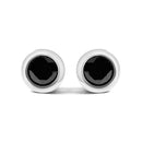 .925 Sterling Silver 4.00 Cttw Round Brilliant-Cut Black Diamond Bezel-Set Stud Earrings with Screw Backs (Fancy Color-Enhanced, I2-I3 Clarity)-17