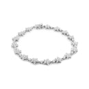 14K White Gold 1 1/5 Cttw Round Diamond Flower Blossom Link Bracelet (H-I Color, SI1-SI2 Clarity) - Size 7"-11