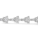 14K White Gold 1 1/5 Cttw Round Diamond Flower Blossom Link Bracelet (H-I Color, SI1-SI2 Clarity) - Size 7"-12