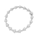 14K White Gold 1 1/5 Cttw Round Diamond Flower Blossom Link Bracelet (H-I Color, SI1-SI2 Clarity) - Size 7"-13