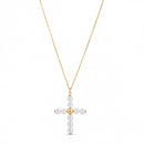 14k Yellow Gold Pearl Cross Pendant-1