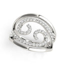 Swirl Design Diamond Ring in 14k White Gold (1/2 cttw)-1
