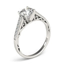 14k White Gold Cathedral Design Diamond Engagement Ring (1 1/4 cttw)-3