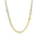 3.6 mm 14k Two Tone Gold Pave Curb Chain-2