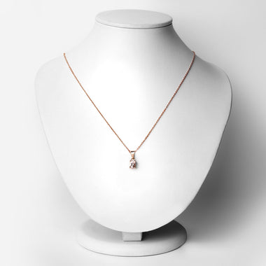 18K Rose Gold Plated 0.70 Carat Genuine Morganite .925 Sterling Silver Pendant - 0