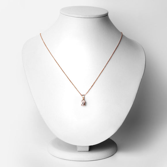 18K Rose Gold Plated 0.70 Carat Genuine Morganite .925 Sterling Silver Pendant