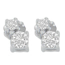 14K White Gold 1/2 cttw Round Cut Diamond Earrings (H-I, SI2-I1)-1