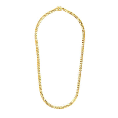 6.9mm 14k Yellow Gold Semi Solid Miami Cuban Chain - 0