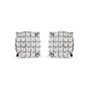10K White Gold 3/4 Cttw Princess Diamond Composite Cushion Shape Stud Earrings (I-J Color, I1-I2 Clarity)-4