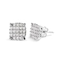 10K White Gold 3/4 Cttw Princess Diamond Composite Cushion Shape Stud Earrings (I-J Color, I1-I2 Clarity)-5