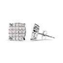 10K White Gold 3/4 Cttw Princess Diamond Composite Cushion Shape Stud Earrings (I-J Color, I1-I2 Clarity)-6