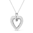 .925 Sterling Silver Prong-Set Diamond Accent Double Heart 18" Pendant Necklace (I-J Color, I1-I2 Clarity)-3