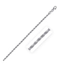 2.5mm 14k White Gold Solid Diamond Cut Rope Chain-5