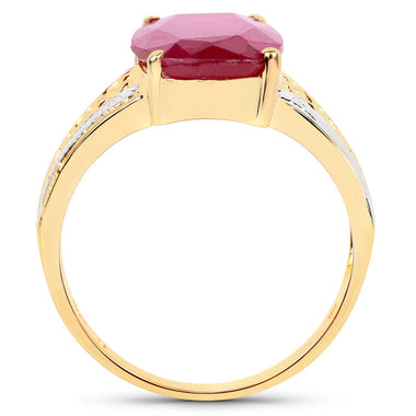 7.50 Carat Glass Filled Ruby .925 Sterling Silver Ring - 0