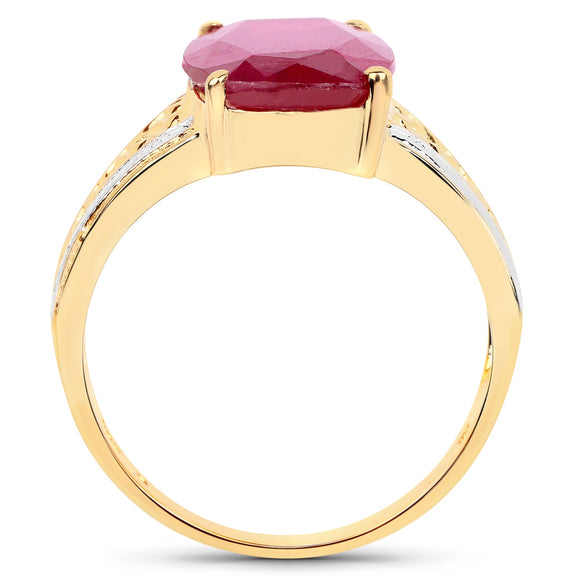 7.50 Carat Glass Filled Ruby .925 Sterling Silver Ring