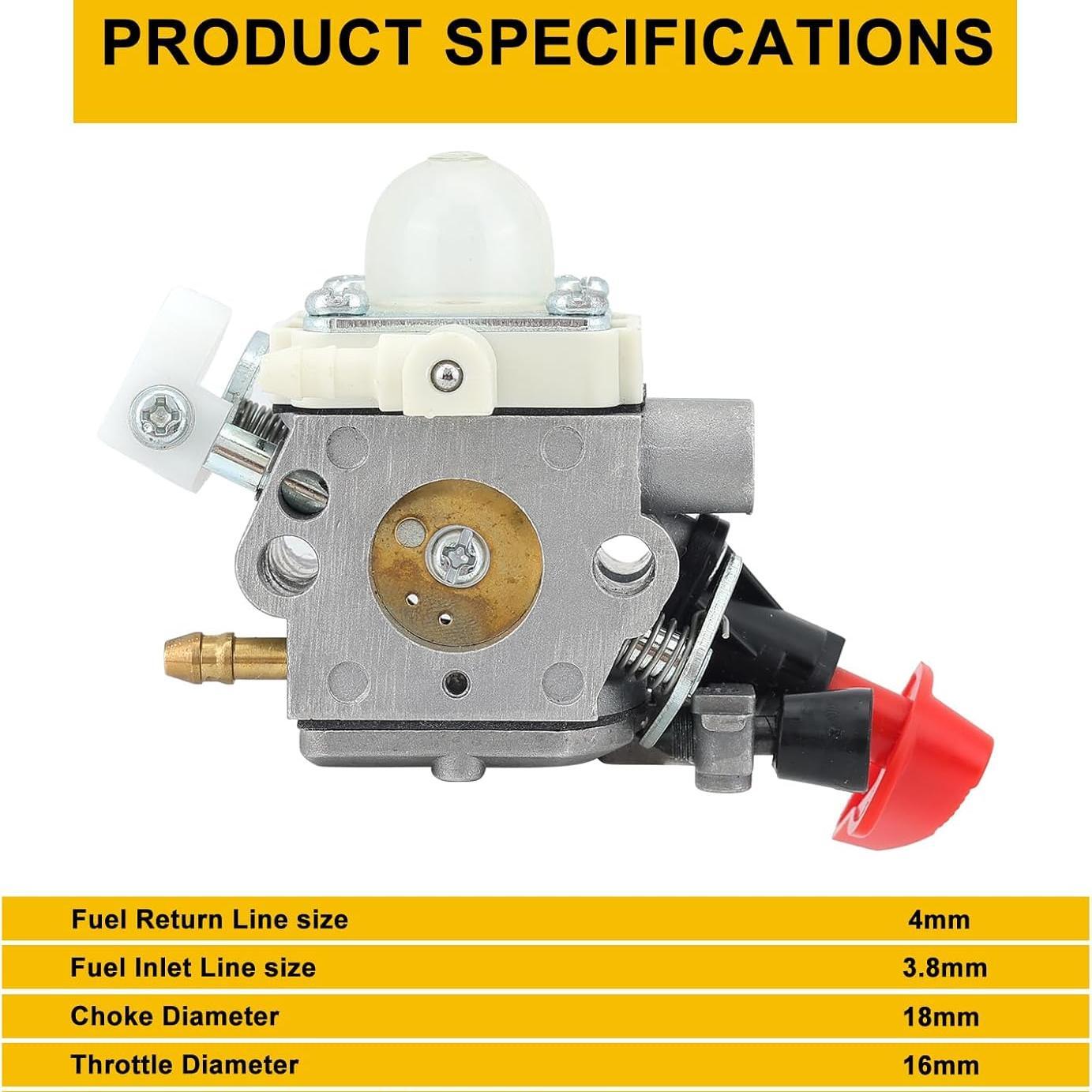 Hipa Carburetor Kit for Stihl FS 56 RC FS56 FS56RC FS56C HT56C KM56 FS50 HT56 KN56 KM56C Trimmer Replaces C1M-S267A 4144 120 0608