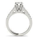 14k White Gold Split Shank Prong Set Diamond Engagement Ring (1 3/8 cttw)-2