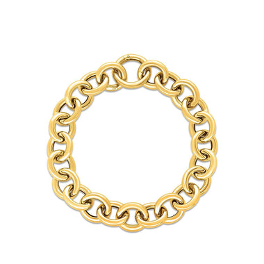 14k Yellow Gold Round Link Bracelet (11.60 mm) - 0