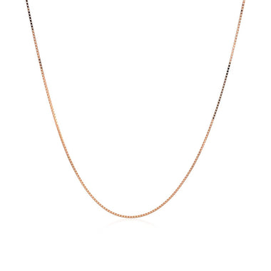 14k Rose Gold Classic Box Chain 0.6mm - 0