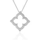 14k White Gold Diamond Cut-out Flower Pendant (1/3 cttw)-4