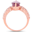 14K Rose Gold Plated 5.11 Carat Glass Filled Ruby and White Topaz .925 Sterling Silver Ring-3