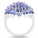 5.04 Carat Genuine Tanzanite .925 Sterling Silver Ring-2